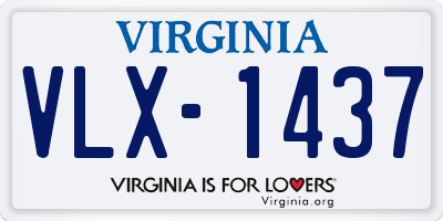 VA license plate VLX1437