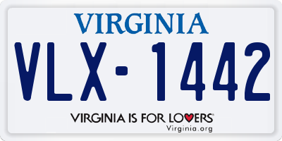 VA license plate VLX1442