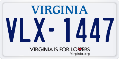 VA license plate VLX1447