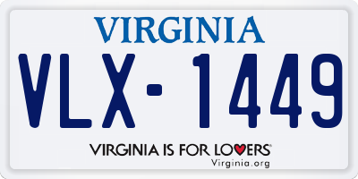 VA license plate VLX1449