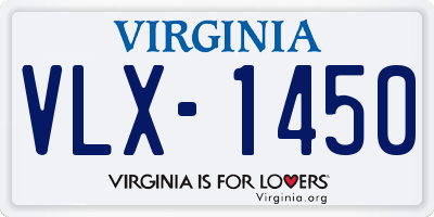 VA license plate VLX1450