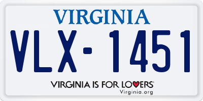 VA license plate VLX1451