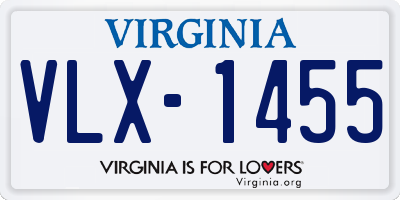 VA license plate VLX1455