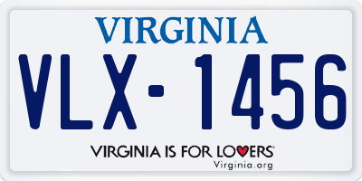 VA license plate VLX1456