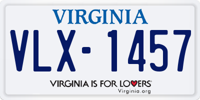 VA license plate VLX1457