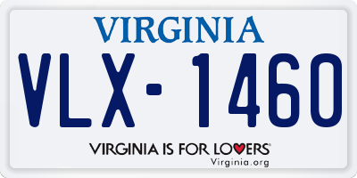 VA license plate VLX1460