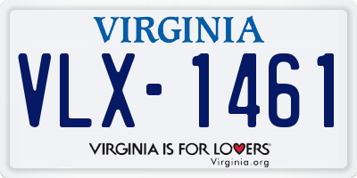 VA license plate VLX1461