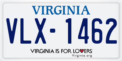 VA license plate VLX1462