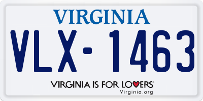 VA license plate VLX1463