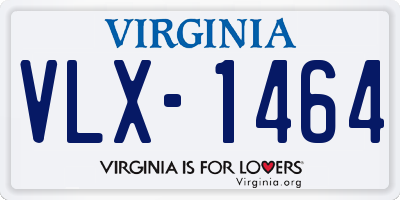 VA license plate VLX1464