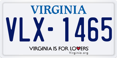 VA license plate VLX1465