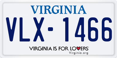 VA license plate VLX1466