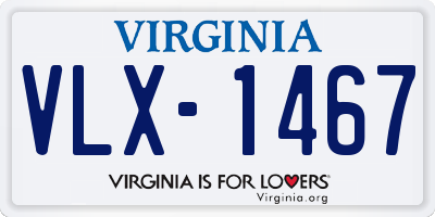 VA license plate VLX1467