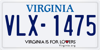 VA license plate VLX1475