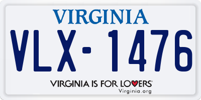 VA license plate VLX1476