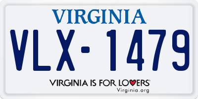 VA license plate VLX1479