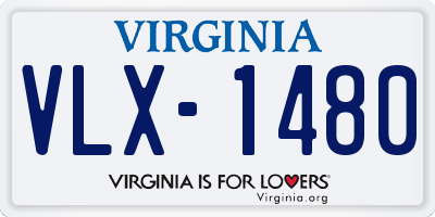 VA license plate VLX1480