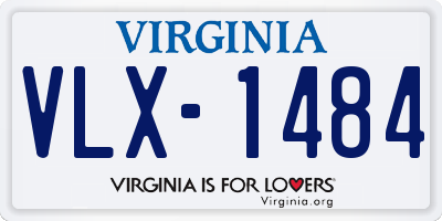 VA license plate VLX1484