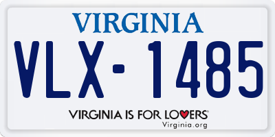 VA license plate VLX1485