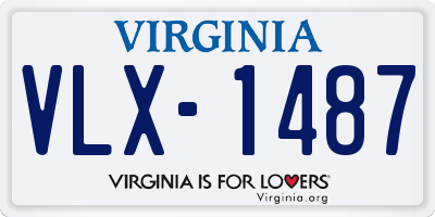 VA license plate VLX1487