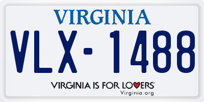 VA license plate VLX1488