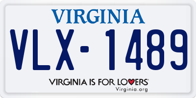 VA license plate VLX1489