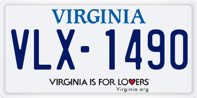 VA license plate VLX1490