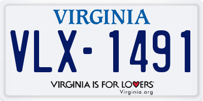 VA license plate VLX1491