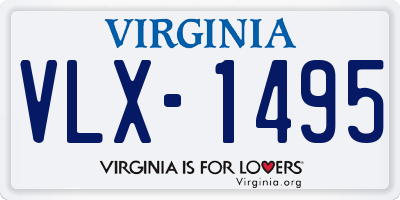 VA license plate VLX1495