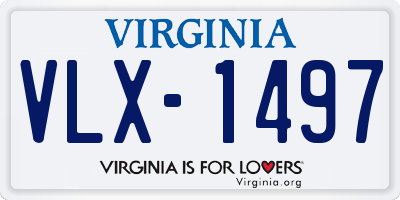 VA license plate VLX1497