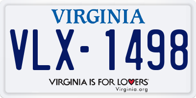 VA license plate VLX1498