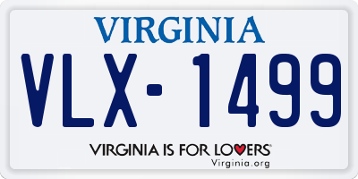 VA license plate VLX1499