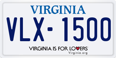 VA license plate VLX1500