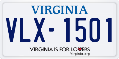 VA license plate VLX1501