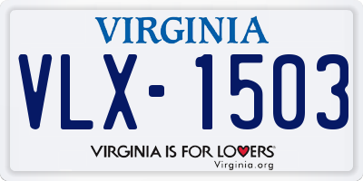 VA license plate VLX1503