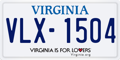 VA license plate VLX1504