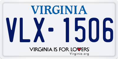 VA license plate VLX1506