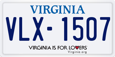 VA license plate VLX1507