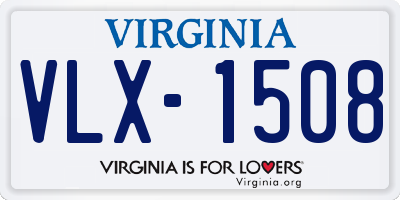 VA license plate VLX1508