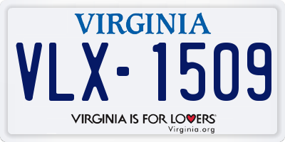 VA license plate VLX1509