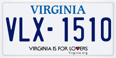 VA license plate VLX1510