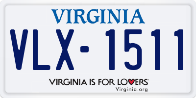 VA license plate VLX1511