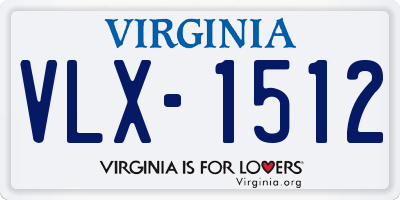 VA license plate VLX1512