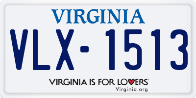 VA license plate VLX1513