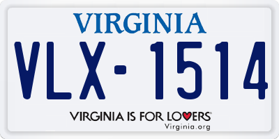 VA license plate VLX1514