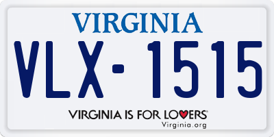 VA license plate VLX1515