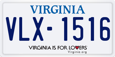 VA license plate VLX1516