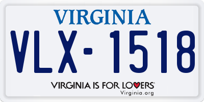 VA license plate VLX1518