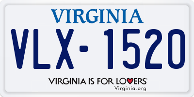 VA license plate VLX1520