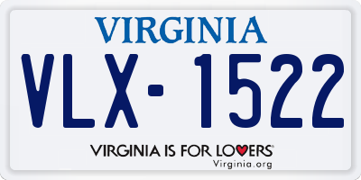 VA license plate VLX1522